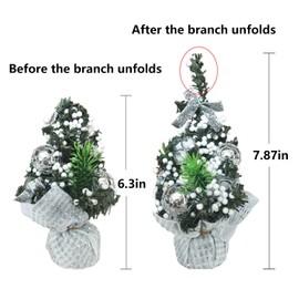 3Pcs Mini Christmas Trees Artificial Table Tops Frost Trees Xmas Tree Stand Small Christmas Tree with Base Tabletop Trees Christmas Desk Tree Crafts Pine Tree for Christmas Desk Party Decorations