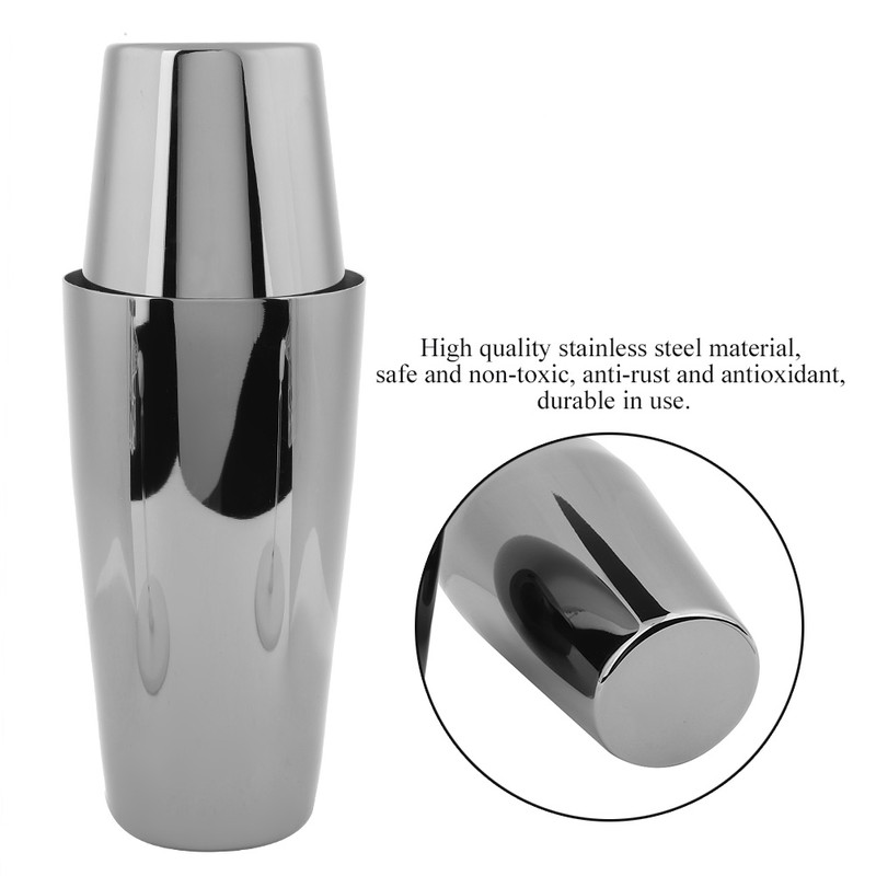 2pcs Stainless Steel Boston Cocktail Shaker Cup Bar Mixing Drink