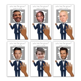 Eyouyeqi Bridal Shower Games - Who Has The Groom Scratch Off Celebrity Cards - Bachelorette Party Game Favor Decor- Wedding Party/Engagement Party Idea Activity - 36 Mini Size Cards(03)