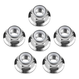 Ruifu Titanium Alloy M6 M8 M10 1.25 1.5mm Flange Nylon Nut Lock Nut Flanged Hex Nut for Anti-Loosening (6, M6)