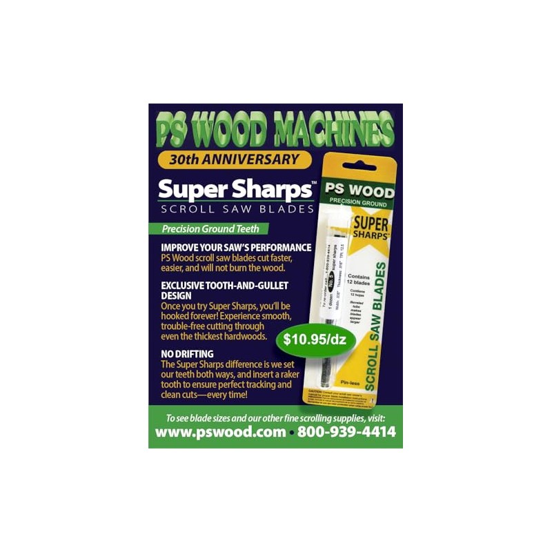 PS Wood Super Sharps - #2 Scroll Saw Blades