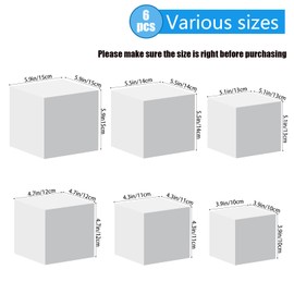 Buffet Risers,6 PCS White Acrylic Risers for Food Display, 5-Sided Acrylic Riser with Hollow Bottoms,Food Display Stands for Buffet Table,Desserts,Jewelry,Collectibles,Crafts,Perfumes,Cosmetics