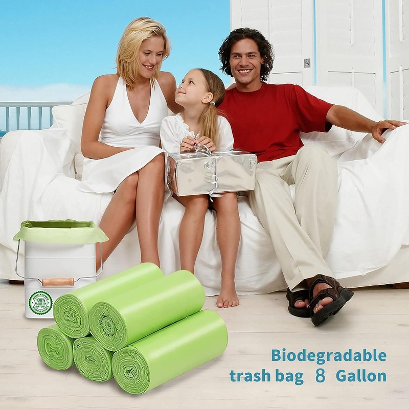Biodegradable Trash Bags - 13 Gallon Durable Garbage Bag [100
