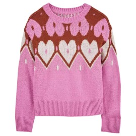 Carter's Little Girls Heart Mohair-Like Sweater, Pink, Size 4T/4A