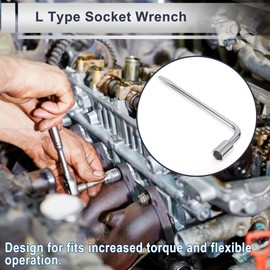 RATCHROLL 1 Pcs Universal Socket Wrench 26.5x8.3cm Spanner Socket Remover Hexagon Carbon Steel 19mm for Car Motorcycle Dirtbike L Shaped Wrench Sleeve Flat Head