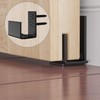 HomLxclx Matte Black Floor Guide Wall Mounted Roller Adjustable Fit