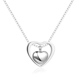 MiiFort Hollow Double Love Heart Urn Necklaces for Ashes Cremation Jewelry Keepsake for Adult Women Men Human Family Loved One