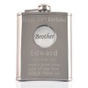 Brother's 50th Birthday, Stainless Steel Engraved Hip Flask with Solid