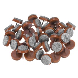 M METERXITY 40-Pack Furniture Felt Pads Nail-on, 0.86" (22mm) Heavy Thickening Felt Round Pad for Chair/Table, Hardwood Floor Protector [Brown]