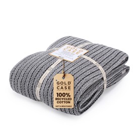 GOLD CASE HOME COLLECTION Vintage Turkish Bed Blanket - Super Soft 100% Recycled Cotton - Layering Queen Sized Bed - Lightweight Warm Sleeping Blankets Multi-Purpose - 90 x 90 Inches - Black