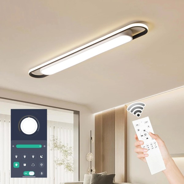 Naroume 4Ft Modern Smart LED Linear Ceiling Lights Dimmable LED
