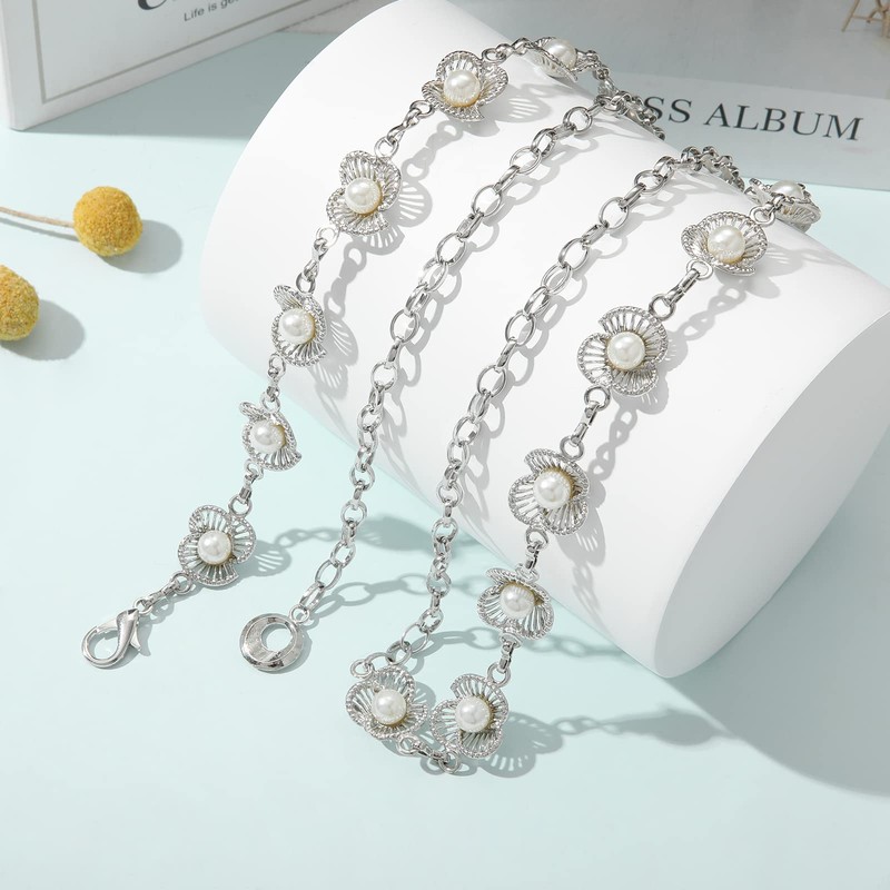 AWAYTR Waist Chains Belts for Women - Rhinestone Gold Silver