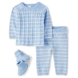 Gymboree,Unisex Baby,Take Me Home 100% Cotton Newborn Outfit,Blue Stripe,3-6 Months