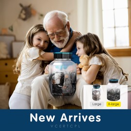 X-Large Piggy Bank for Adults Kids, Vcertcpl Digital Coin Counting Bank with LCD Counter, 2.4L Capacity, Great Coin Counter Bank Money Counting Jar with Total Amount Displayed (G Gray, X-Large)