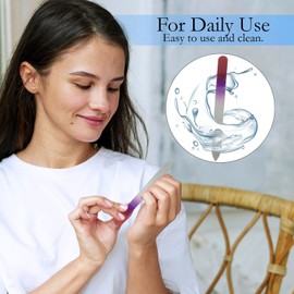 P2P Nails Glass Nail Files - Double Sided Fingernail Files with Case - Multi Color Manicure Set for Women and Girls