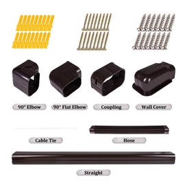 LyPrem Brown 16.5Ft Mini Split Line Set Cover 4" PVC Line Cover Kit for Mini Split and Central Air Conditioner & Heat Pump