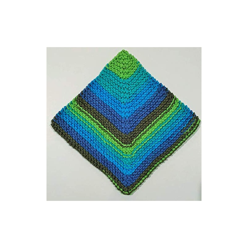Handmade Knit Stripe Dish Cloth - set of 2-100% cotton