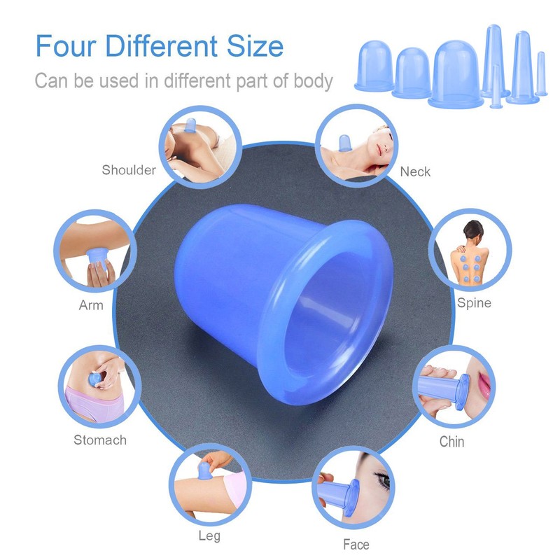 500-miles Cupping Therapy Sets 7Pcs Silicone Anti Cellulite Cup Vacuum