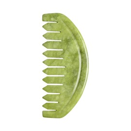 TEONEI Jade Head Comb Massage,Natural Jade Stone Head Therapy Massage Comb,Jade Hair Comb Scalp Massager Comb Scalp Care Massage Tool (3.14X1.57X0.16inch)