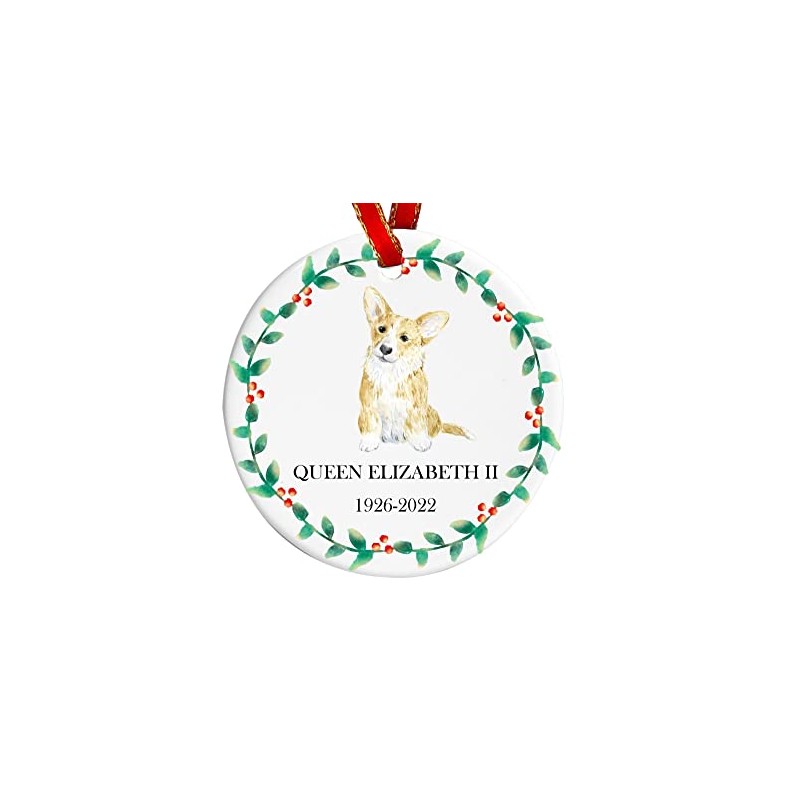 Queen Elizabeth II Corgi Ornament Ceramic Remembrance Bauble | Royal