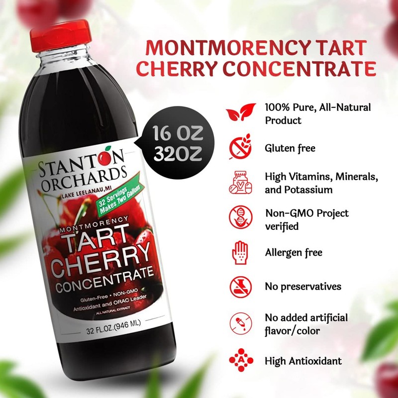 Stanton Orchards Montmorency tart cherry concentrate - Unsweetened 100% Juice