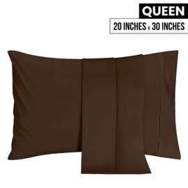 Utopia Bedding Queen Pillow Cases - 2 Pack - Envelope Closure - Soft Brushed Microfiber Fabric - Shrinkage and Fade Resistant Pillow Covers 20 X 30 Inches (Queen, Brown)
