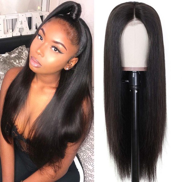 QTHAIR 14A Lace Front Wigs Human Hair 12A Grade Brazilain Straight Human Hair Wigs for Black Women 26" Pre Plucked Natural Hairline with Baby Hair 150% Density Natural Color