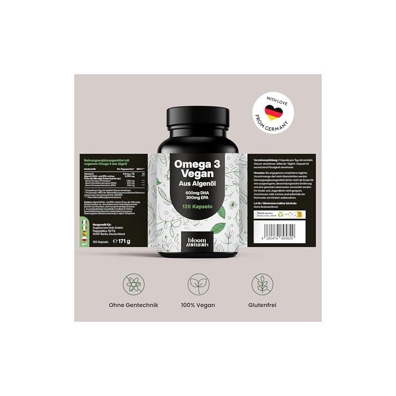 Omega 3 Capsules High Dose Vegan - 120 Capsules -