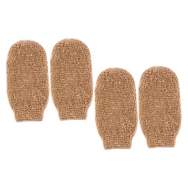 FRCOLOR 4pcs Exfoliating Jute Bath Mitts for Scrubbing and Exfoliating for Shower and Bath