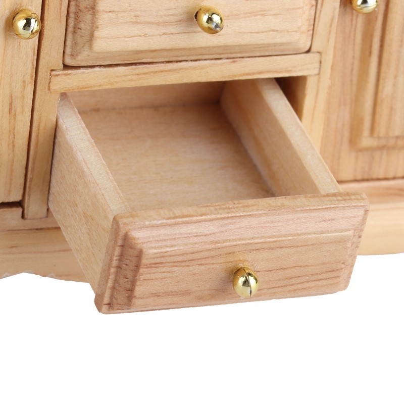 Dollhouse 1:12 Double Door Cabinet Doll House Wooden Furniture Miniature