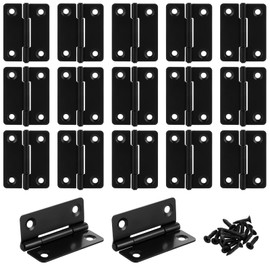 GBACHOOSE 18 Pcs Black Hinges, 2 Inch/50mm Small Hinges for Wood with 72 Screws, Door Hinges for Furniture Hardware Cabinet Closet Door Wood Box