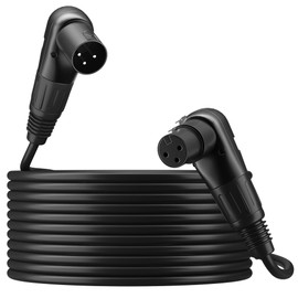 Adoreen Right-Angle XLR Male to Right-Angle XLR Female Microphone Cable 6 Ft, Adjustable 90 Degree Pro Balanced Shielded 3 Pin DMX Patch Cord for Studio Audio&DJ Stage Live Recording&Speaker System