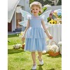 Arshiner Light Blue Toddler Dress Tiered Tulle Easter Party Flower