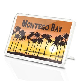 Classic Rectangle Magnet with Stand - Montego Bay Jamaica Beach Resort - Fridge Locker Office Whiteboard Toolbox #61084