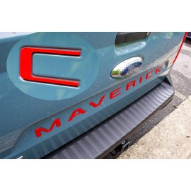 CDBK Gloss Red letters compatible with FORD MAVERICK 2022 23 logo tailgate insert