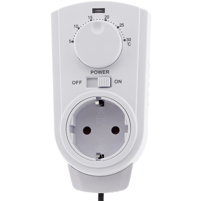 Socket Thermostat, Max. 3500 W, On/Off/Auto, 230 V for Heating