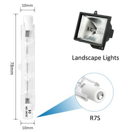 SCNNC R7S Halogen Bulbs 78 mm 120 W Dimmable 220-240 V 1800LM Warm White 2700K Halogen R7S 78 mm for Floodlights, Security Lights, Landscape Lighting, Pack of 5