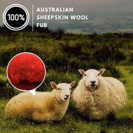 Andalus Brands Australian Sheepskin Steering Wheel Cover, Anti-Slip Universal 15 Inch Fuzzy Steering Wheel Cover Offers a Plush Velvet-Like Touch, Eco-Friendly Fluffy Steering Wheel Cover (Tangerine)
