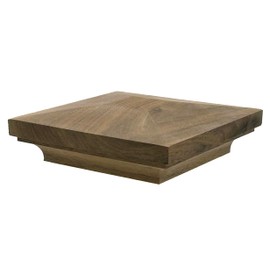Flat Peak Newel Cap - 935 Style, for 3 1/2" Square Newel Posts, Hardwood (Walnut)