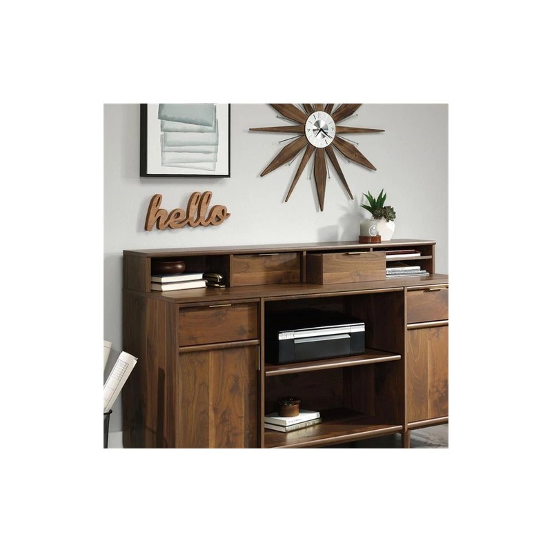 Sauder Clifford Place Engineered Wood Organizer Hutch in Grand Walnut