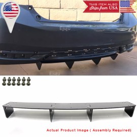 SDeelCase Gloss Black Bumper Winglet Canard Spoiler Diffuser Fin For 13-16 Honda Accord