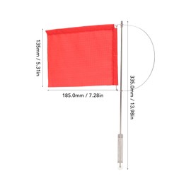 Tomotato Wind Indicator Flag, Stainless Steel Marine Pole Red Boat Flag for Sailing Boats, Yachts, Boats (185 x 135 mm)