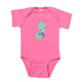 CafePress New Jersey State Outline Violet Flower Baby Bodysu Cute Baby Bodysuit Romper Dark