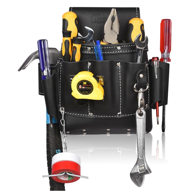 TRUTUCH Grain Leather Electrician Tool Pouch | Carpenter Tool Pouch