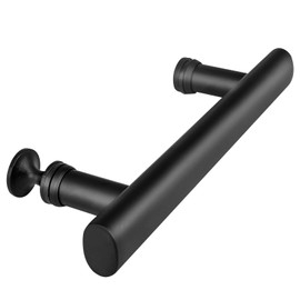 Cokritsm 145mm Hole Centres Shower Door Handle Black Stainless Steel - Total Length 230mm Sliding Door Handle Replacement for Shower Enclosure Sliding Door(145mm Hole Spacing)