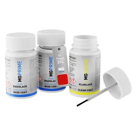 MG PRIME Autolack Lackstift Set für Piaggio 894 / R7 Rosso Dragon/Rosso Passione Grundlack Basislack Klarlack je 50ml