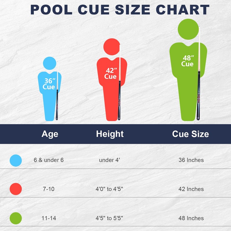 AB Earth 36”/42”/48” Canadian Maple Billiard Short Pool Cues for