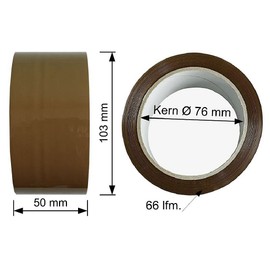 TIBU Parcel Tape Packaging Material 66 m x 50 mm Pack of 1