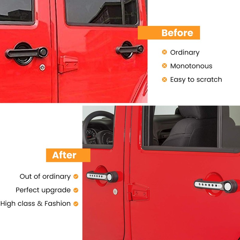 E-cowlboy Grab Handle Inserts Cover+Push Button Knobs Cover Trim for