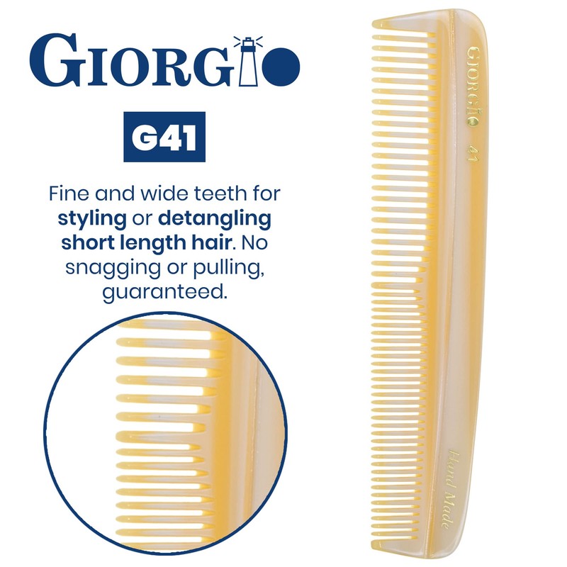 Giorgio G36 Handmade All Fine Tooth Pocket Comb for Men,